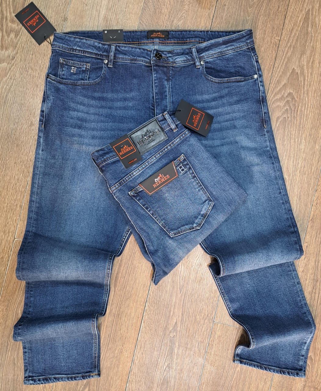 Jean Hermes Coupe Normal ref-HR0102 Bleu délavé